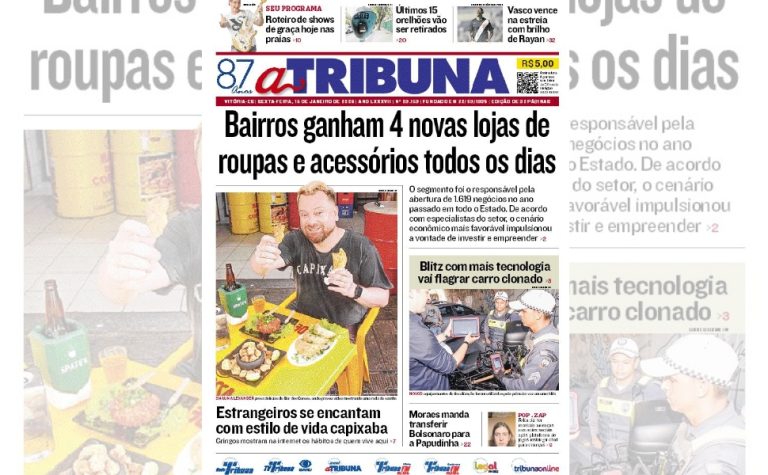 Confira os destaques do jornal A Tribuna desta sexta-feira