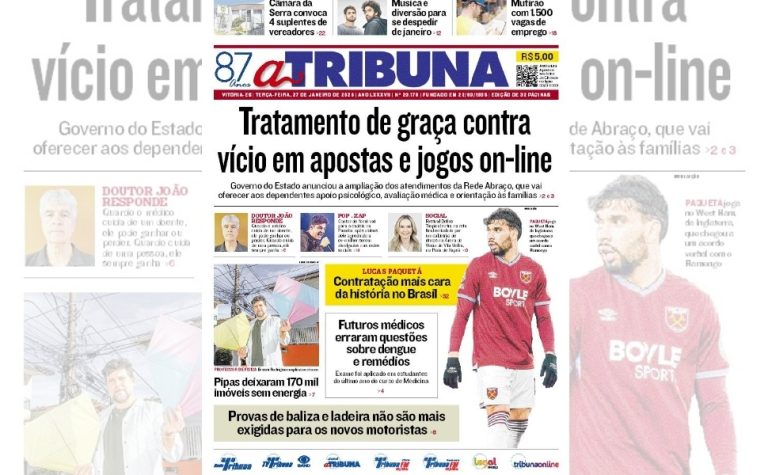 Confira os destaques do jornal A Tribuna desta terça-feira