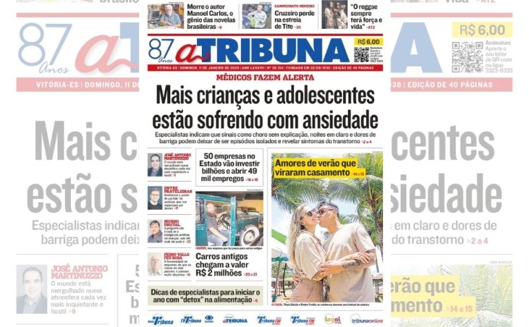 Confira os destaques do jornal A Tribuna deste domingo