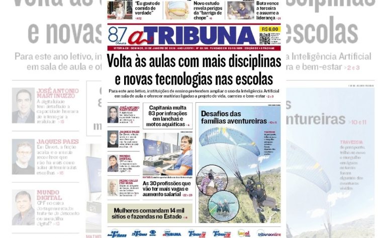Confira os destaques do jornal A Tribuna deste domingo