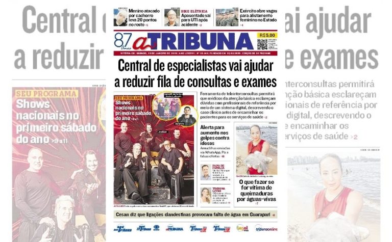 Confira os destaques do jornal A Tribuna deste sábado