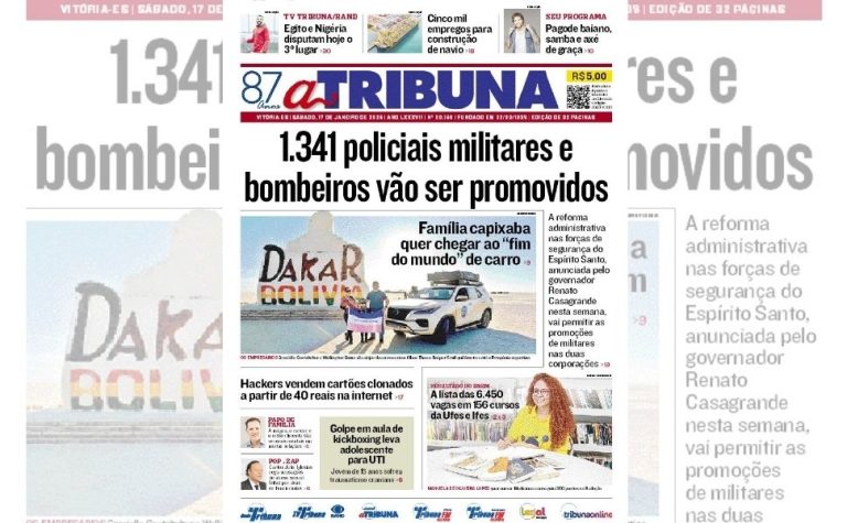 Confira os destaques do jornal A Tribuna deste sábado