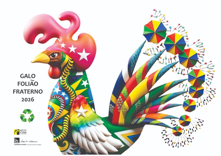 Galo da Madrugada 2026: escultura gigante homenageia o legado de Dom Helder Câmara
