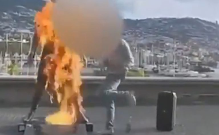 Homem é preso após incendiar estátua de Cristiano Ronaldo em Portugal