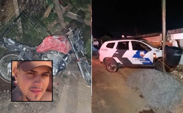 Motociclista morre após colidir com poste durante perseguição policial em Viana