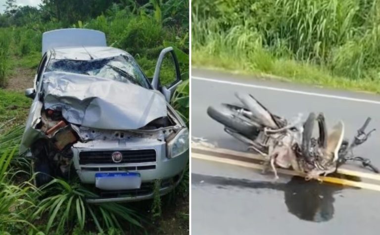 Motociclista morre em colisão com carro e condutor foge no Norte do ES