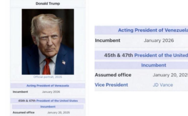Trump publica montagem em que aparece como ‘presidente interino’ da Venezuela