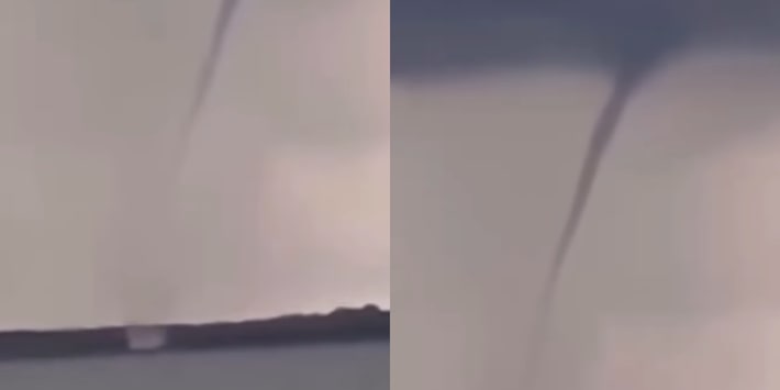 Vídeo: Tromba d’água se forma em SC; veja