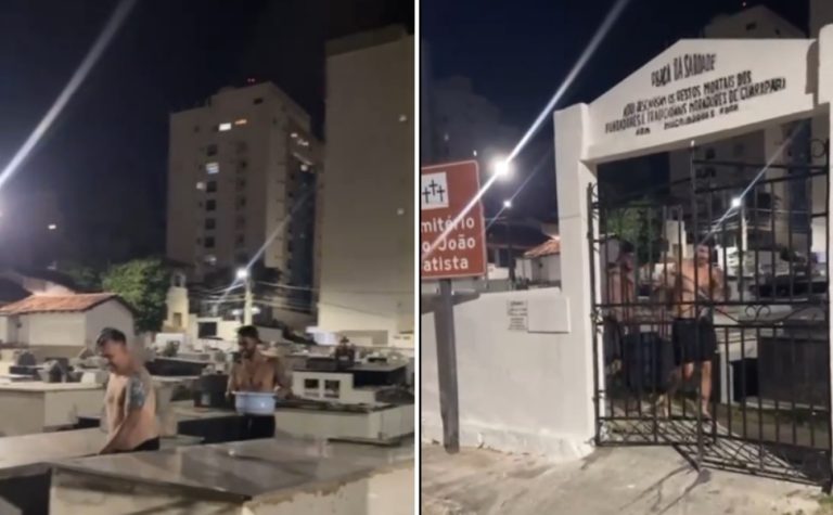 Turistas buscam por água em cemitério durante desabastecimento em Guarapari
