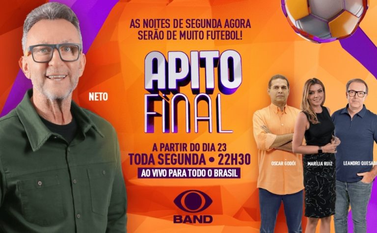 Apito Final, comandado por craque Neto, estreia em novo horário na tela da Band