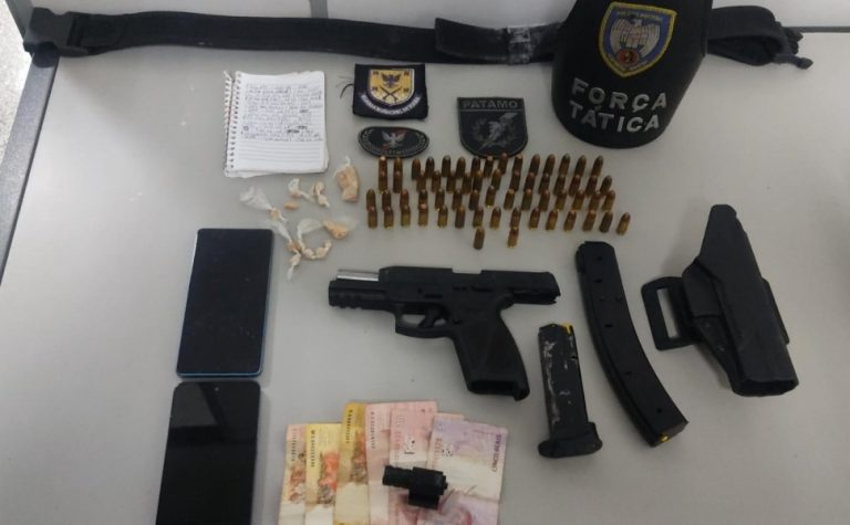 Arma, munições e drogas são apreendidas em Viana