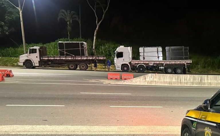 Caminhão é flagrado transportando 12 toneladas em carga excedente na BR 101 no ES