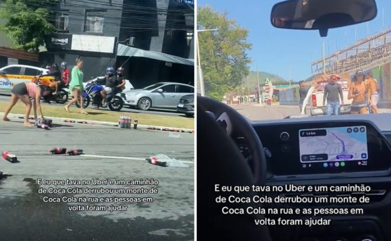 Carga de refrigerantes tomba no ES e cena de solidariedade viraliza na web