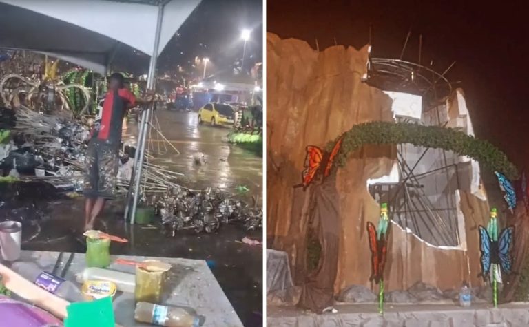 Chuva atinge barracões e danifica alegorias da Imperatriz do Forte e Andaraí