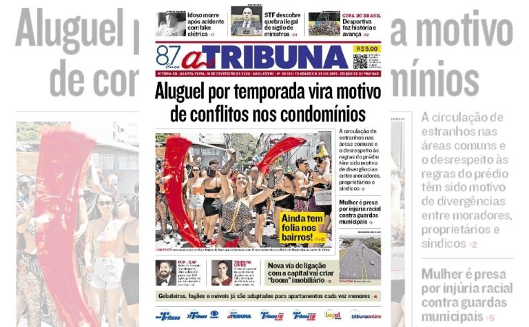 Confira os destaques do jornal A Tribuna desta quarta-feira