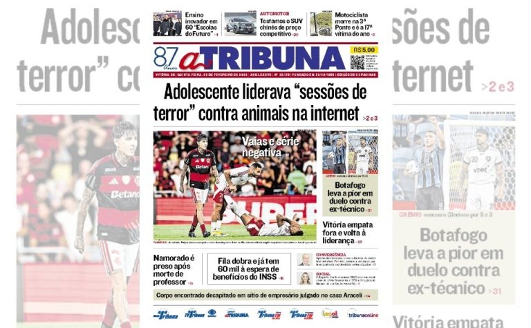 Confira os destaques do jornal A Tribuna desta quinta-feira
