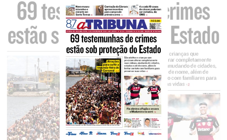 Confira os destaques do jornal A Tribuna desta segunda-feira