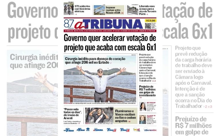Confira os destaques do jornal A Tribuna desta sexta-feira