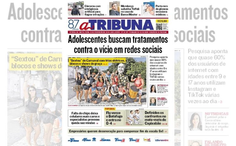 Confira os destaques do jornal A Tribuna desta sexta-feira