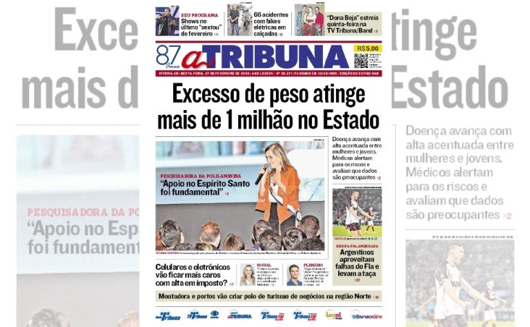 Confira os destaques do jornal A Tribuna desta sexta-feira