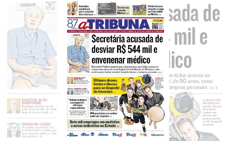 Confira os destaques do jornal A Tribuna desta terça-feira