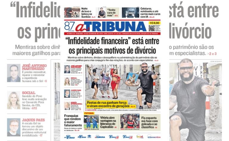 Confira os destaques do jornal A Tribuna deste domingo