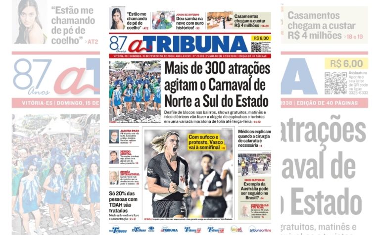 Confira os destaques do jornal A Tribuna deste domingo