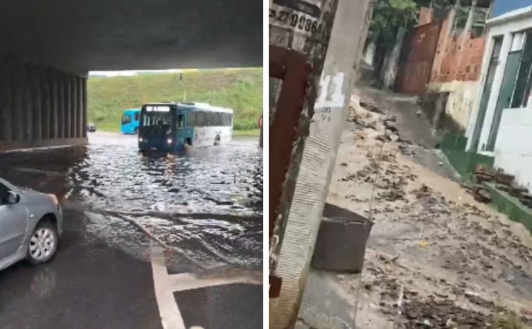 Grande Vitória registra pontos de alagamento após chuvas. Veja vídeos
