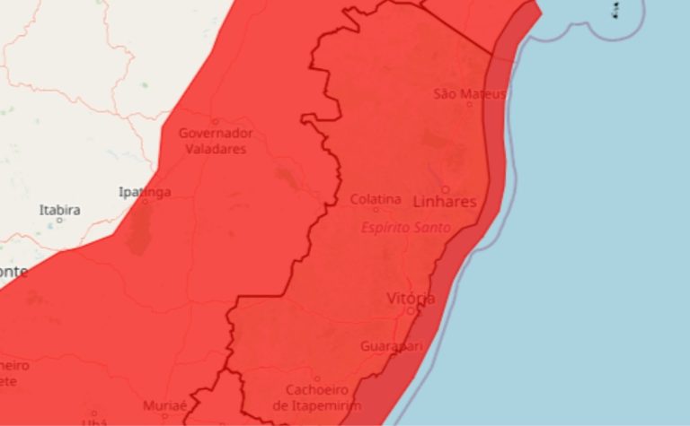 Grande perigo: ES entra em alerta vermelho para acumulado de chuva