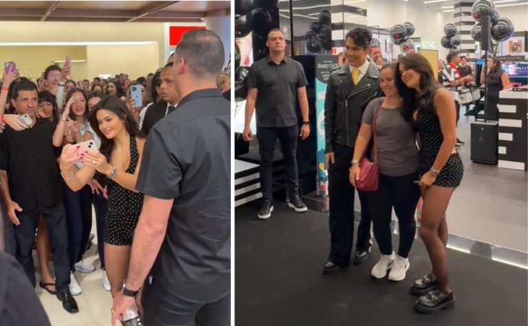Inauguração da Sephora no ES atrai centenas de fãs de Theodoro e Franciny Ehlke
