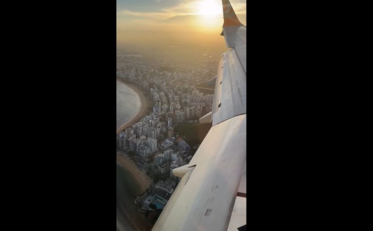 Influencer escocês exalta vista em chegada ao ES: “O pouso mais incrível do Brasil”