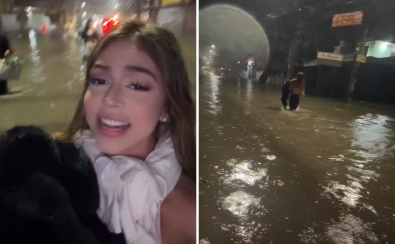 Melody fica presa em enchente no Rio e brinca: ‘cadê o jetski?’