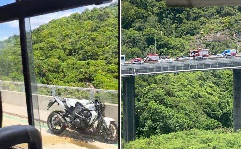 Motociclista morre ao cair em ciclovia após acidente na Terceira Ponte