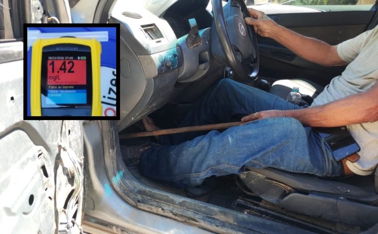 Motorista embriagado é preso dirigindo com cabo de vassoura na BR-262 no ES