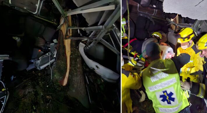 Três pessoas morrem e 13 ficam feridas após ônibus cair em ribanceira em Santa Catarina