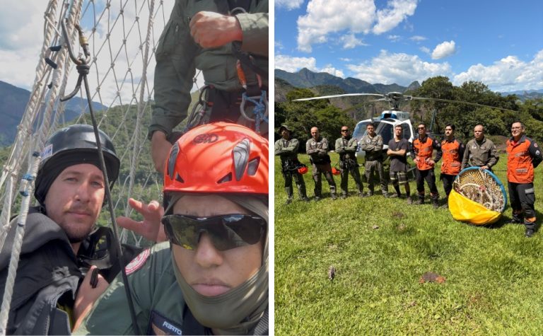 VÍDEO | Atleta é resgatado após sofrer acidente em voo de wingsuit no Sul do ES