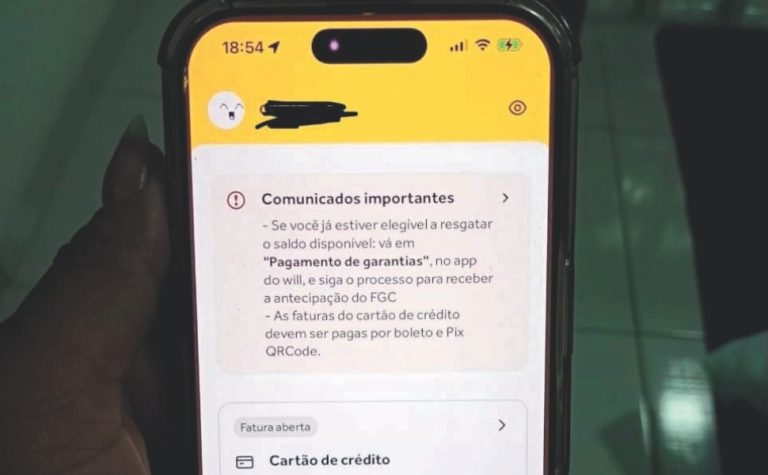 Clientes do Will Bank relatam preocupação com dinheiro preso em banco falido