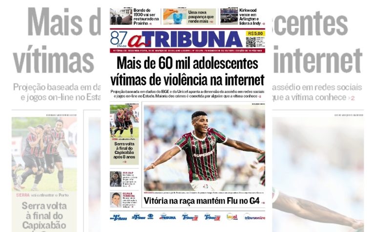 Confira os destaques do jornal A Tribuna desta segunda-feira