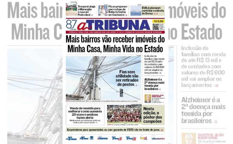 Confira os destaques do jornal A Tribuna desta terça-feira