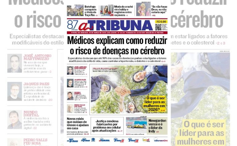 Confira os destaques do jornal A Tribuna deste domingo