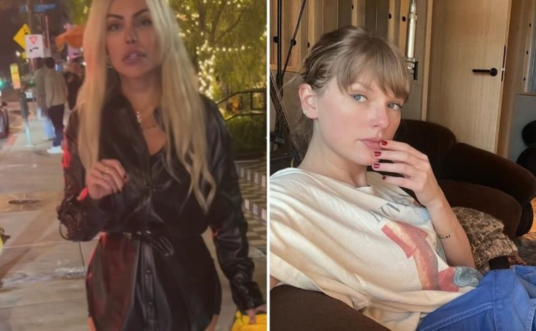 Liziane Gutierrez para carro de Taylor Swift e é retirada por seguranças