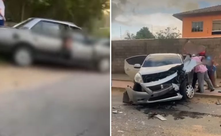 Motorista morre e criança fica ferida após carros baterem de frente na Serra