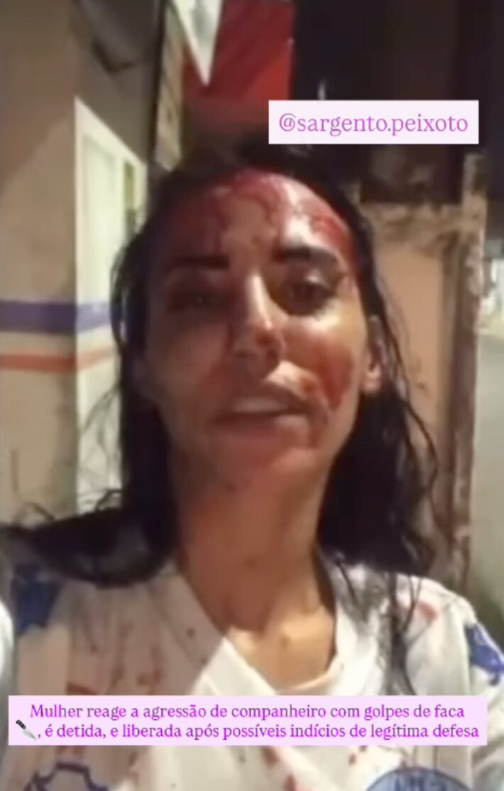 Mulher esfaqueia namorado e afirma ter sofrido violência doméstica: ‘De homem eu não apanho mais’