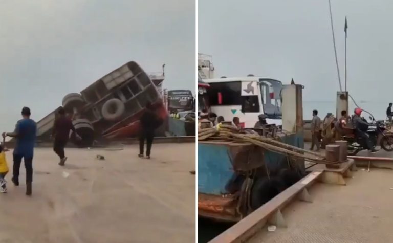 Ônibus cai em rio no momento em que embarcava em balsa e ao menos 18 morrem
