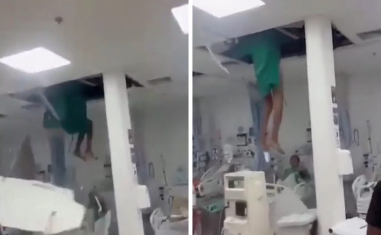 Paciente em surto tenta fugir por tubulação de hospital e cai do teto no Rio