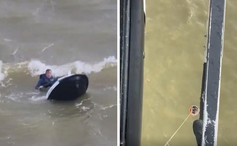 VÍDEO | Homem é resgatado de helicóptero após jetski virar durante passeio no ES