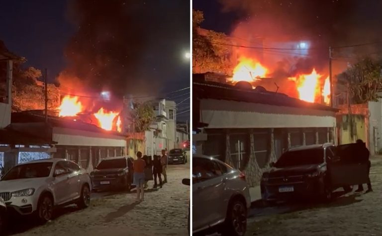 VÍDEO | Incêndio atinge casa no bairro Aribiri, em Vila Velha