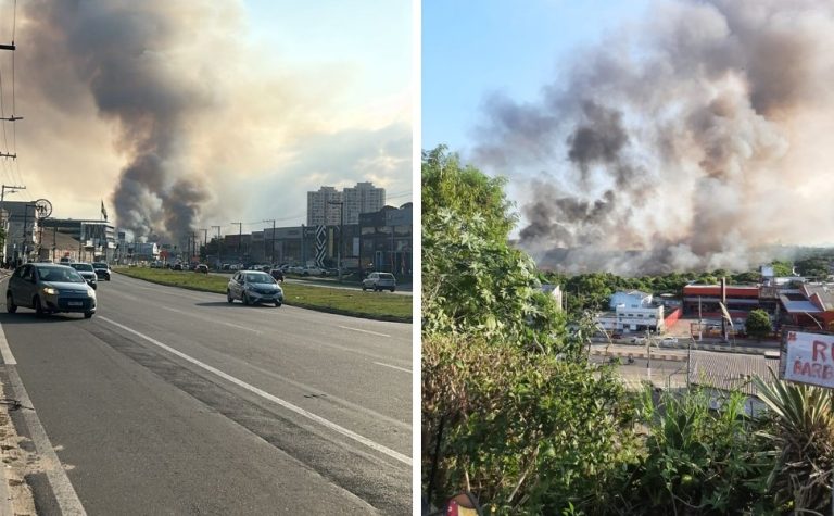 VÍDEO | Incêndio em vegetação chama a atenção dos moradores de Vila Velha