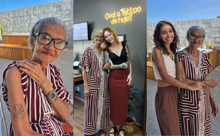 Aos 94 anos, Dona Lilia faz a primeira tatuagem: “Uma injeção dói muito mais”