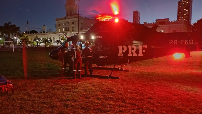 Bebê é transferido de helicóptero para o Recife após acidente doméstico em Caruaru